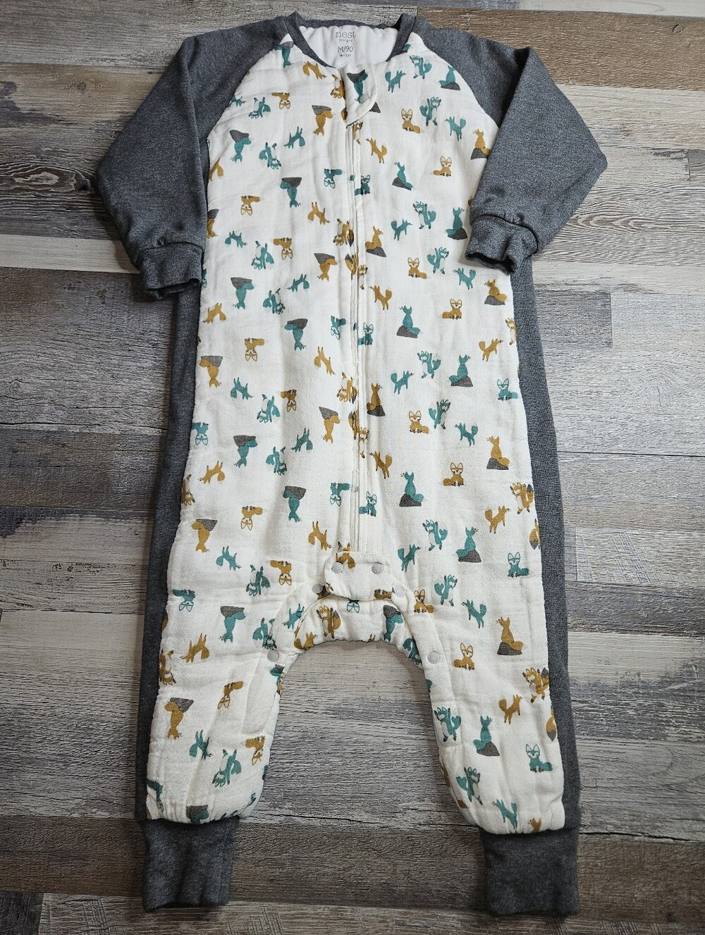 Nest Designs Raglan Bamboo Long Sleeve Sleep Suit TOG 2.5 Fox Forest Print 18m